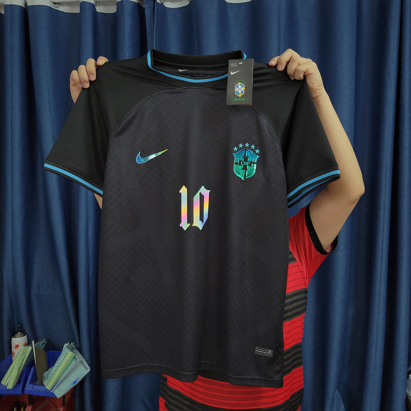 Camisa NEYMAR JR 10 Black Refletiva Seleção Brasileira 2023